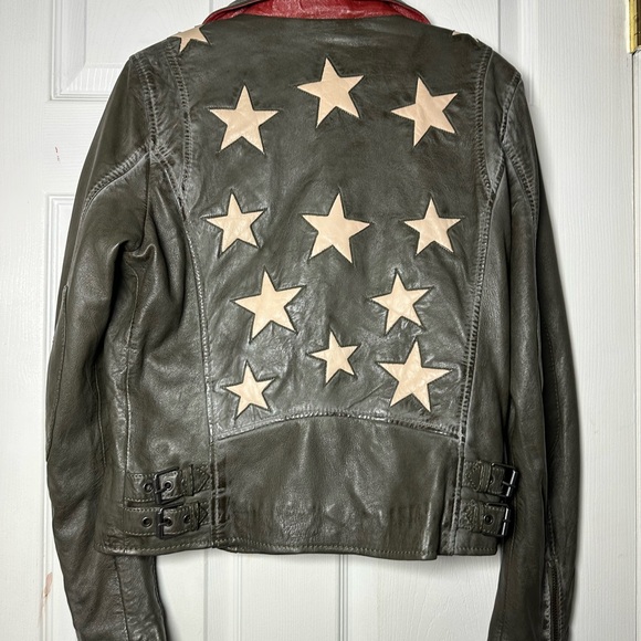 Star-Patterned Leather Jacket - Picture 2 of 4